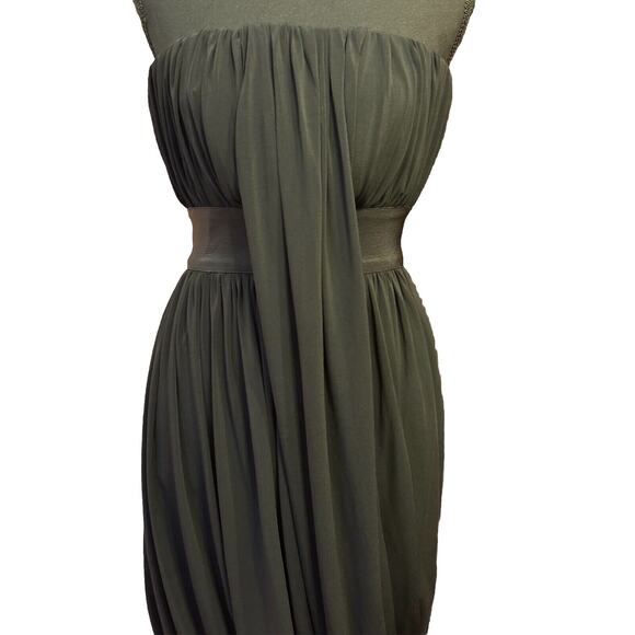 All Saints Dress 4 LBD Little Black Statement Dress Balloon Skirt Drape Front - Picture 2 of 7